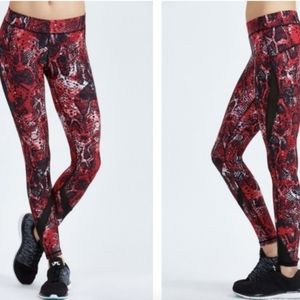 HPE Curve red snakeskin athletic full length mid rise hidden front key/ID pocket